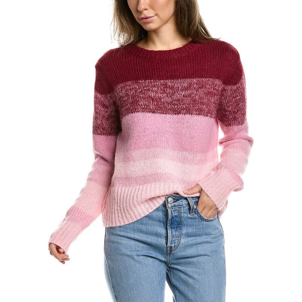 Lea & Viola Womens  Ombre Wool-Blend Sweater, Pink